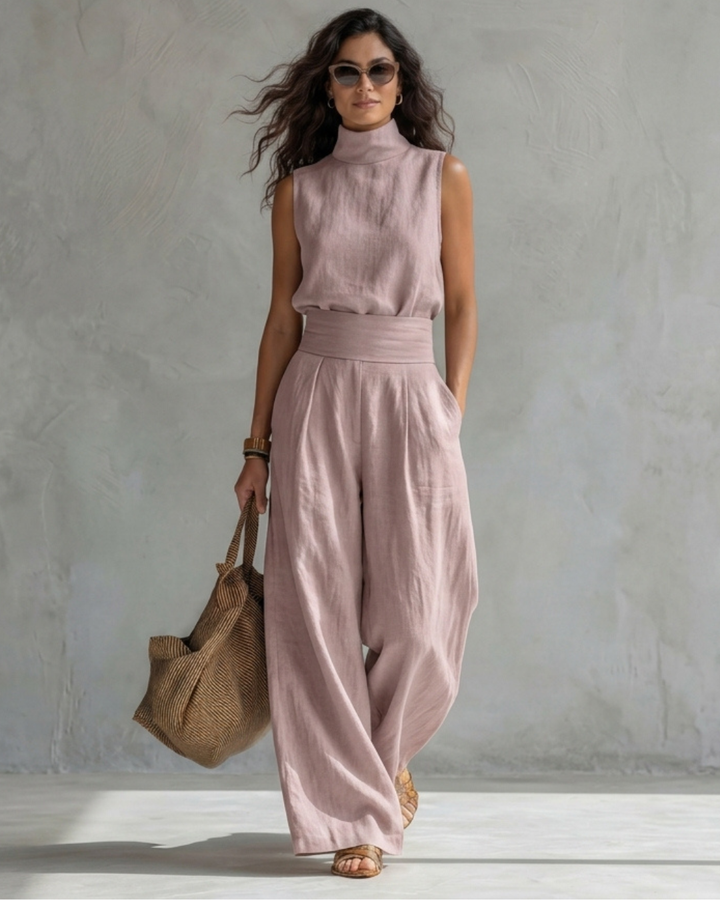 Maria | Elegante Wijde Pantalon en Top Set