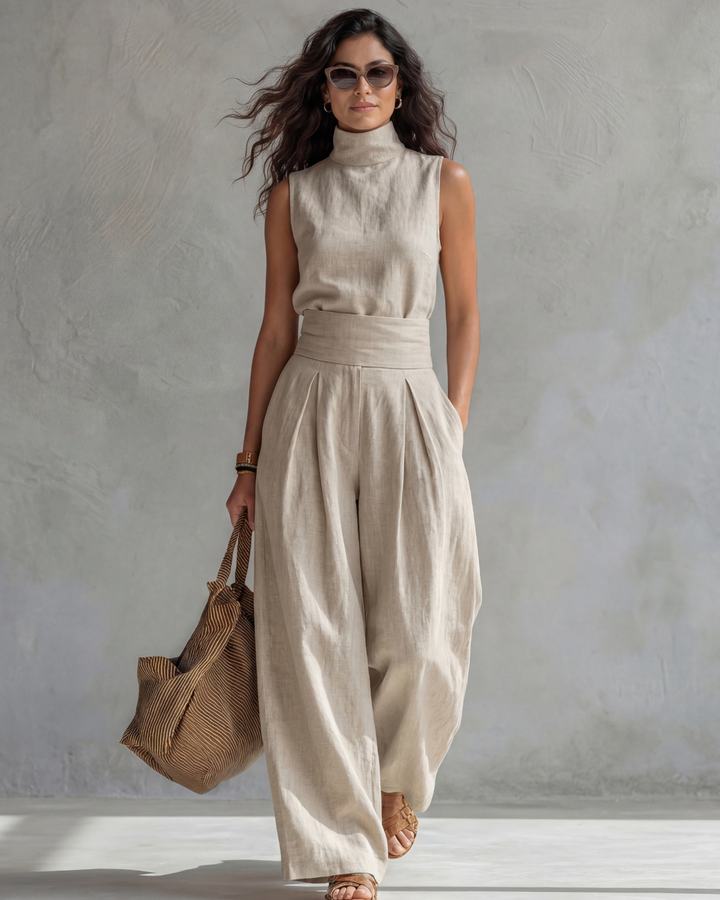 Maria | Elegante Wijde Pantalon en Top Set