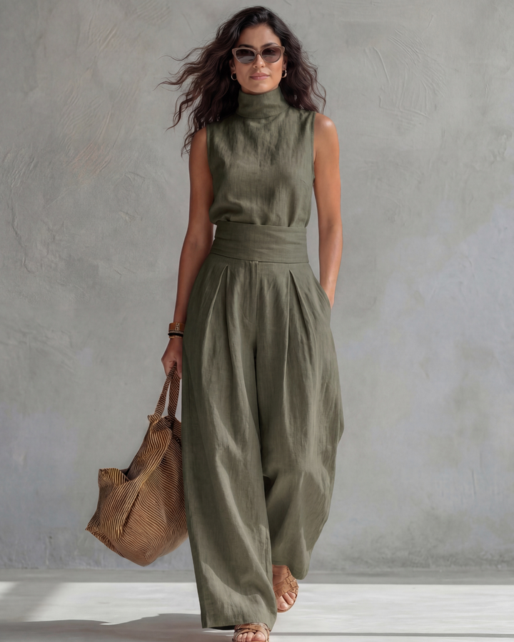 Maria | Elegante Wijde Pantalon en Top Set