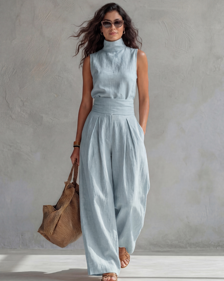 Maria | Elegante Wijde Pantalon en Top Set