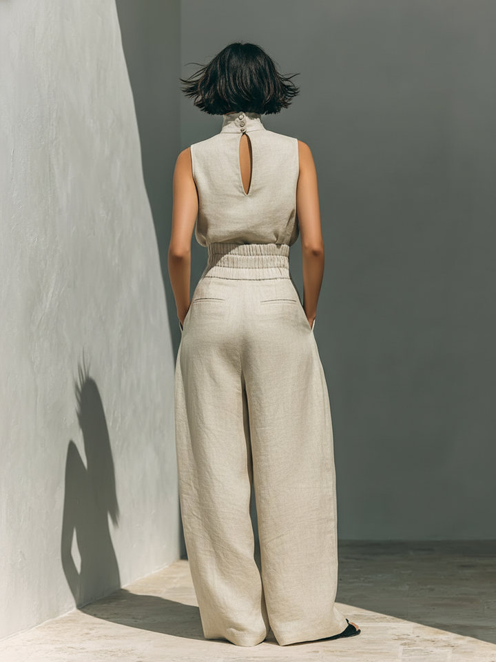 Maria | Elegante Wijde Pantalon en Top Set