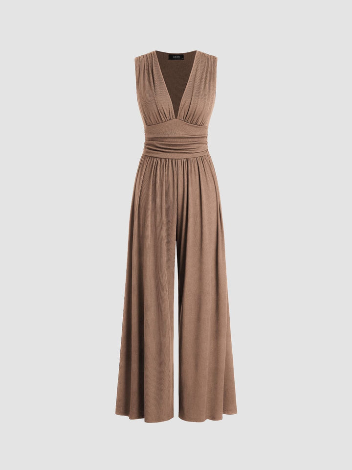 Charity – Elegante Mouwloze Jumpsuit met Brede Pijpen