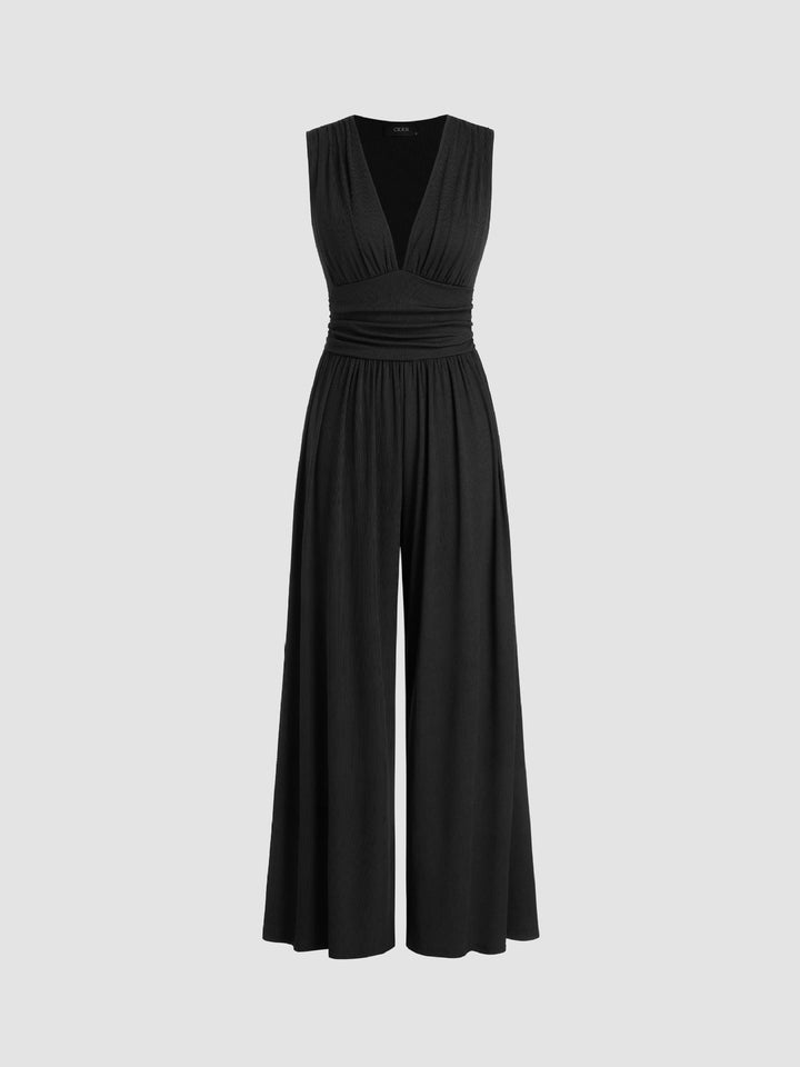 Charity – Elegante Mouwloze Jumpsuit met Brede Pijpen