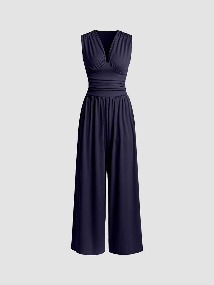 Charity – Elegante Mouwloze Jumpsuit met Brede Pijpen