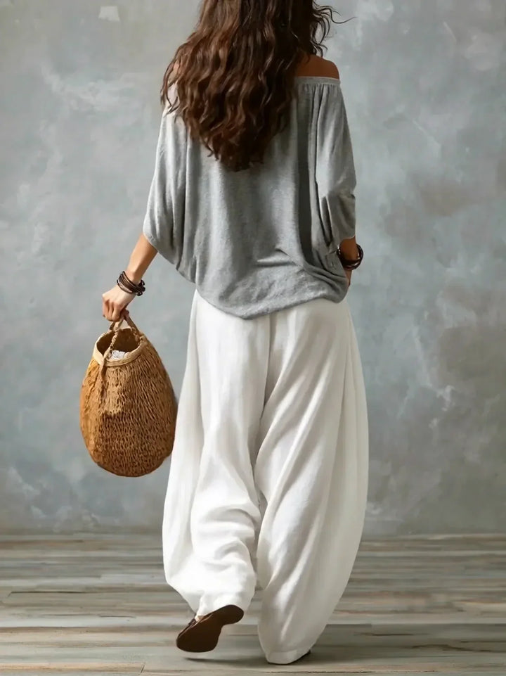 Sofia Off-Shoulder Top &amp; Lantern Trousers Set